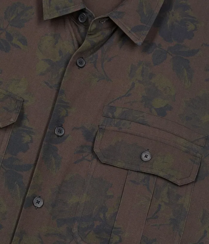 Men Brown Floral Print Shirt THE KOOPLES Shirts