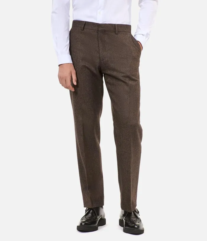 Men Brown Woolblend Suit Trousers THE KOOPLES Blazers and Suits