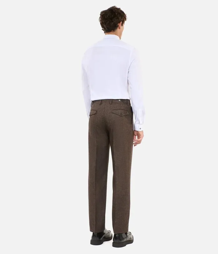 Men Brown Woolblend Suit Trousers THE KOOPLES Blazers and Suits