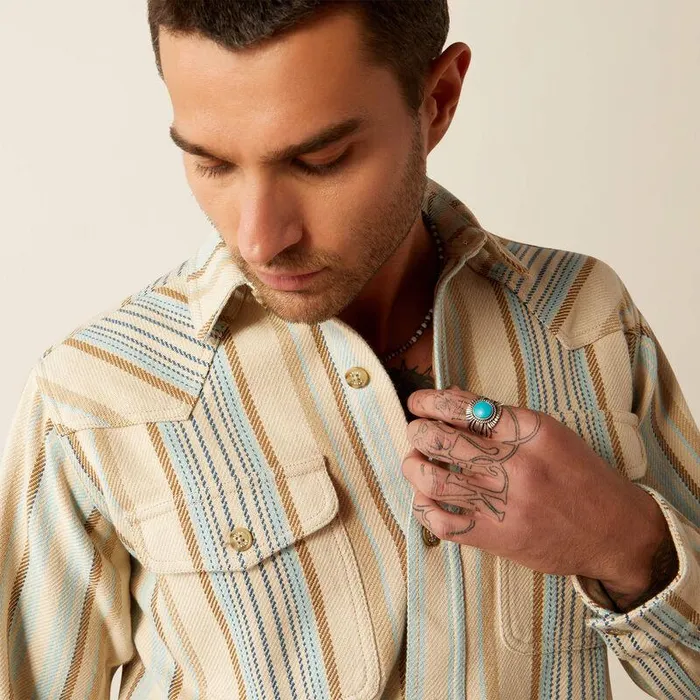 Men Button Down Shirts Ariat Hartley Retro Fit Over Shirt Khaki Men Button Down Shirts Ariat Hartley Retro Fit Over Shirt Khaki