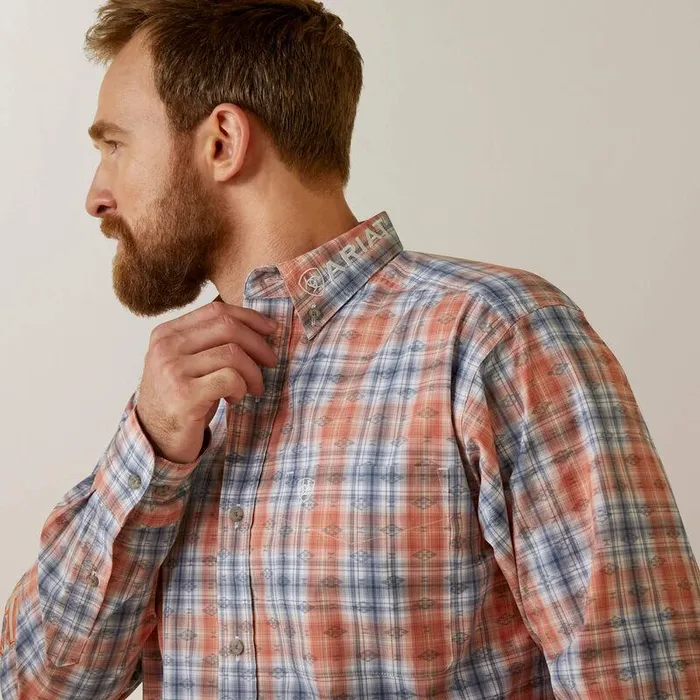 Men Button Down Shirts Ariat Team Damion Classic Fit Shirt Peach Men Button Down Shirts Ariat Team Damion Classic Fit Shirt Peach