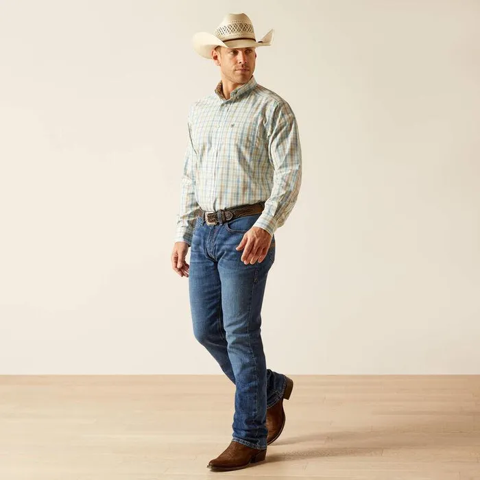 Men Button Down Shirts Ariat Wrinkle Free Ivar Classic Fit Shirt Blue Men Button Down Shirts Ariat Wrinkle Free Ivar Classic Fit Shirt Blue