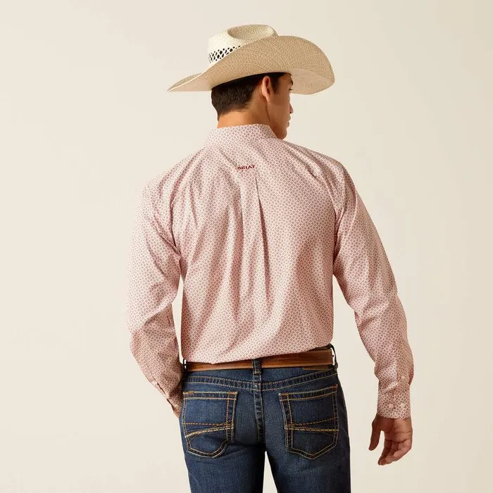 Men Button Down Shirts Ariat Wrinkle Free Izaiah Fitted Shirt Tabasco Red