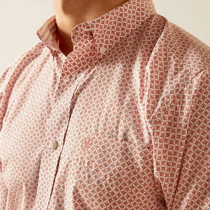 Men Button Down Shirts Ariat Wrinkle Free Izaiah Fitted Shirt Tabasco Red