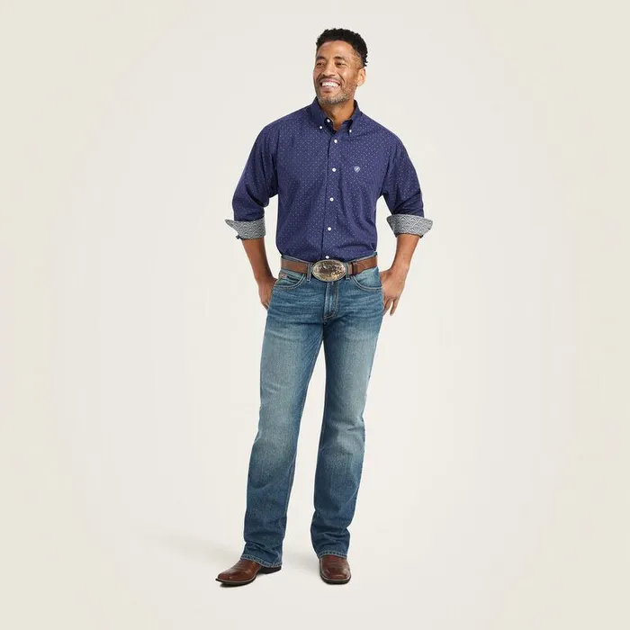 Men Button Down Shirts Ariat Wrinkle Free Izik Classic Fit Shirt Midnight Sail Men Button Down Shirts Ariat Wrinkle Free Izik Classic Fit Shirt Midnight Sail