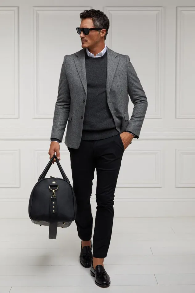 Men Byron Crew Neck Knit Charcoal Holland Cooper Knitwear