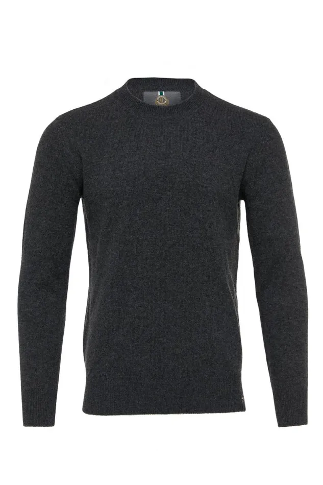 Men Byron Crew Neck Knit Charcoal Holland Cooper Knitwear