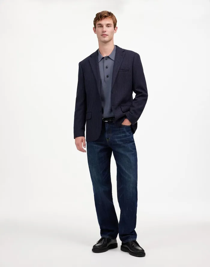 Men Coats Jackets Madewell The Roebling TwoButton Blazer In Italian Fabric Dark Navy