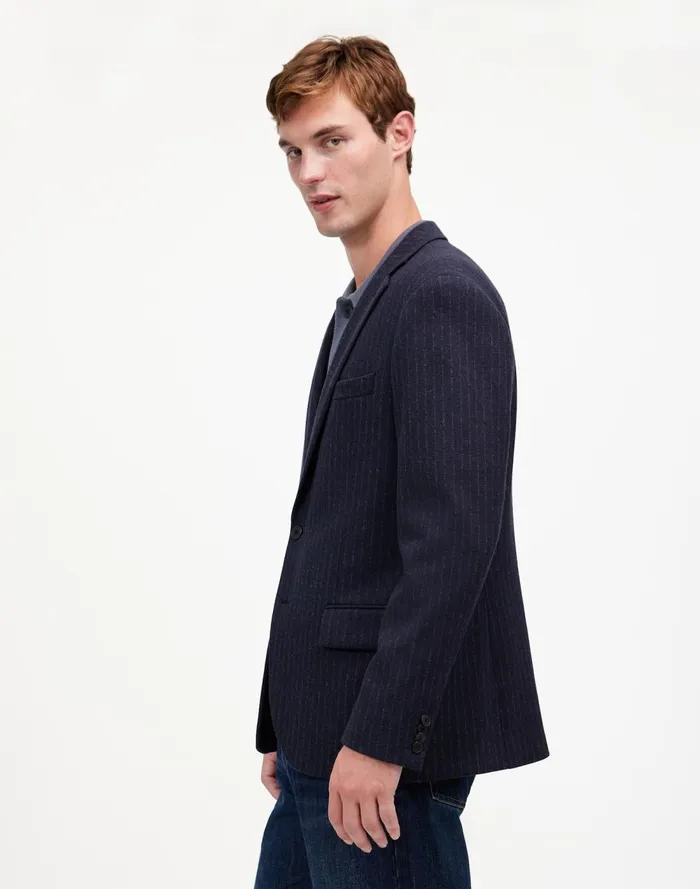 Men Coats Jackets Madewell The Roebling TwoButton Blazer In Italian Fabric Dark Navy