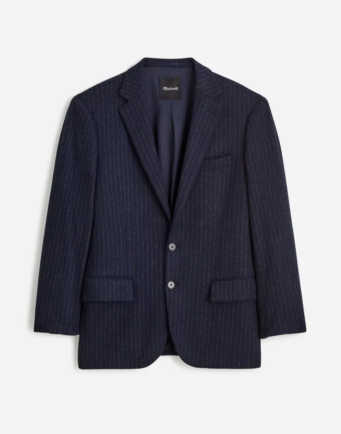 Men Coats Jackets Madewell The Roebling TwoButton Blazer In Italian Fabric Dark Navy
