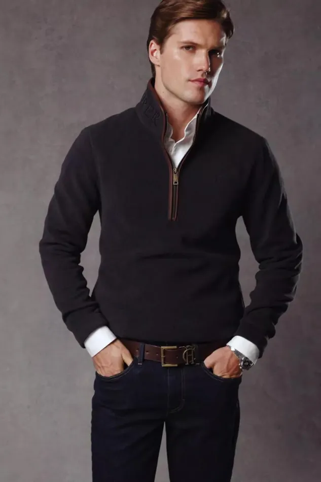 Men Country Fleece Quarter Zip Ink Navy Holland Cooper Fleeces Men Country Fleece Quarter Zip Ink Navy Holland Cooper Fleeces