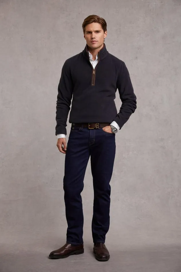 Men Country Fleece Quarter Zip Ink Navy Holland Cooper Fleeces Men Country Fleece Quarter Zip Ink Navy Holland Cooper Fleeces