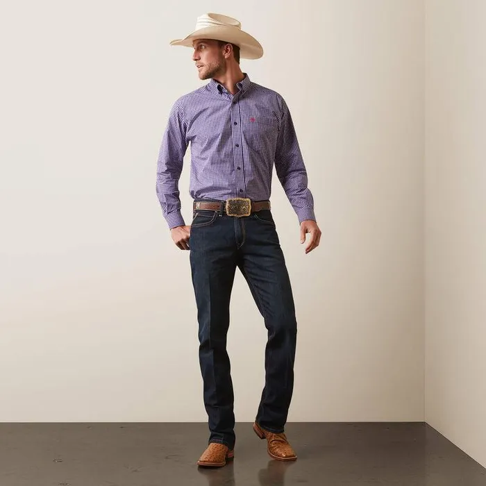 Men Denim Ariat M4 Relaxed Hansen Boot Cut Jean Blackstone