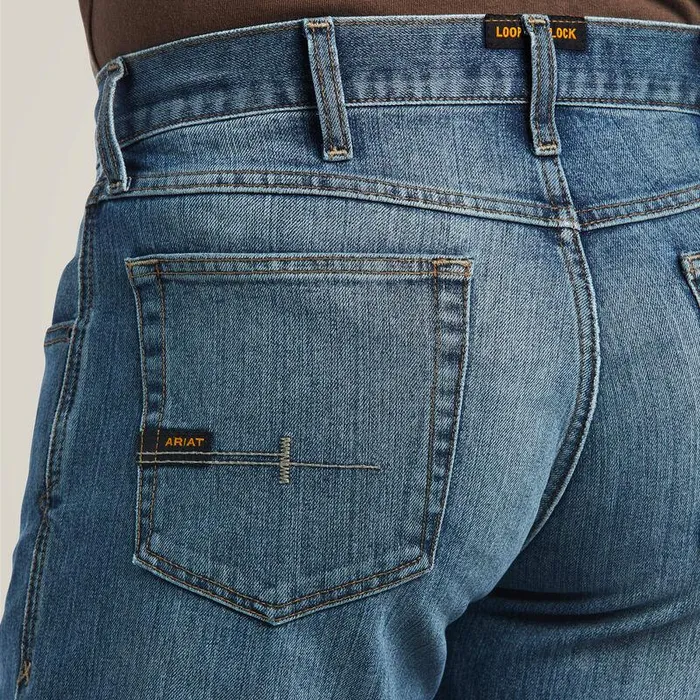 Men Denim Ariat Rebar M5 DuraStretch Basic Stackable Straight Leg Jean Edgewood Men Denim Ariat Rebar M5 DuraStretch Basic Stackable Straight Leg Jean Edgewood