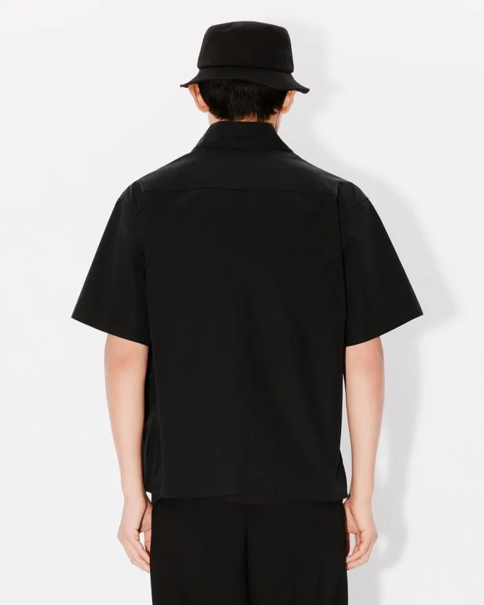 Men Embroidered Kimono Shirt Black Kenzo Shirts