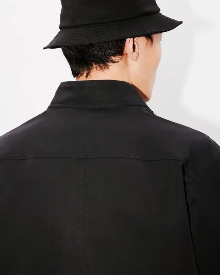 Men Embroidered Kimono Shirt Black Kenzo Shirts