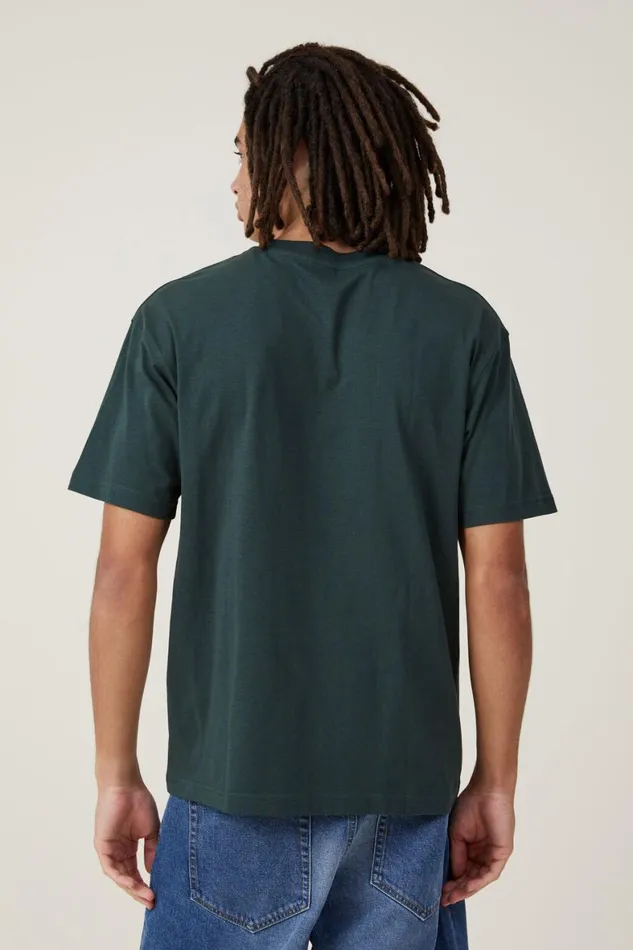 Men Graphic TShirts Cotton On Loose Fit Art TShirt Pine Needle Green Sushi Circle