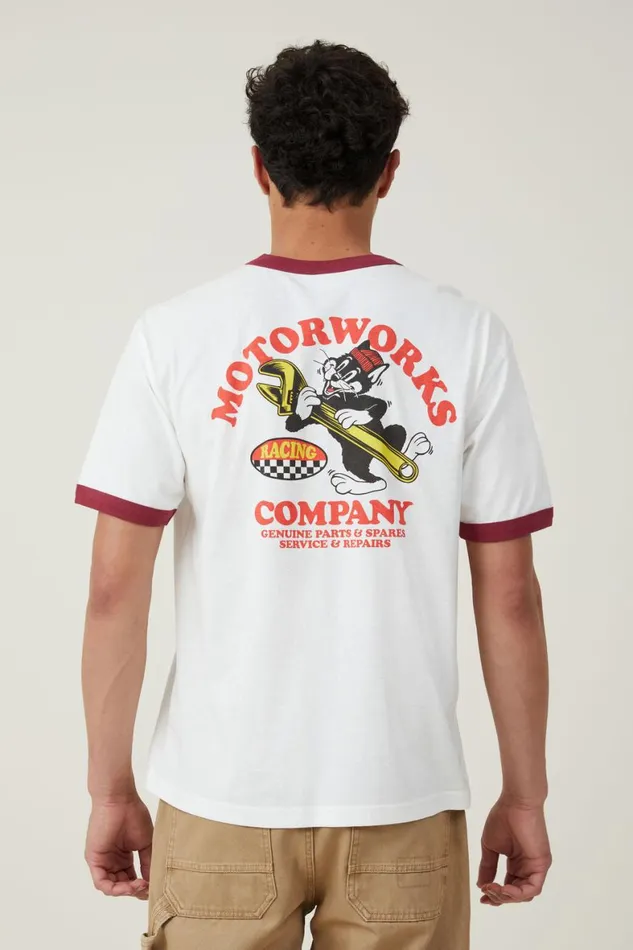 Men Graphic TShirts Cotton On Loose Fit Art TShirt Vintage Whiterosewoodgarage Cat