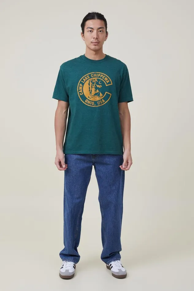 Men Graphic TShirts Cotton On Loose Fit Souvenir TShirt Evergreenchippewa