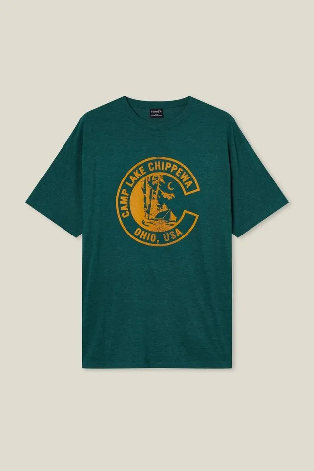 Men Graphic TShirts Cotton On Loose Fit Souvenir TShirt Evergreenchippewa