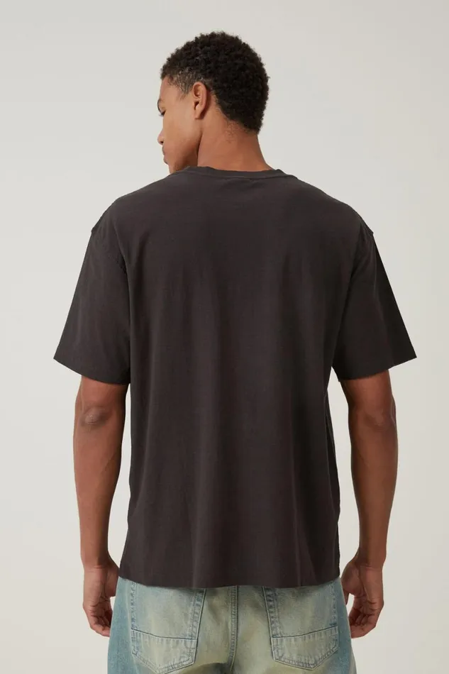Men Graphic TShirts Cotton On Pit Stop Loose Fit TShirt Washed Black World Championship Logo