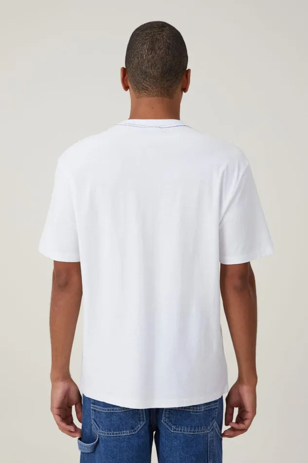 Men Graphic TShirts Cotton On Pit Stop Loose Fit TShirt White Grand Tourer