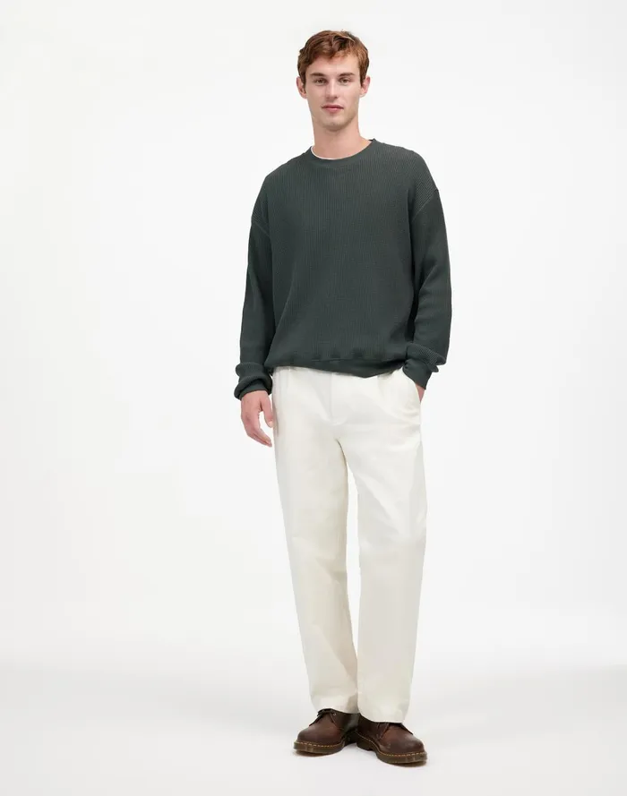 Men Hoodies and Sweatshirts Madewell Cotton Thermal Sweatshirt Industrial Green