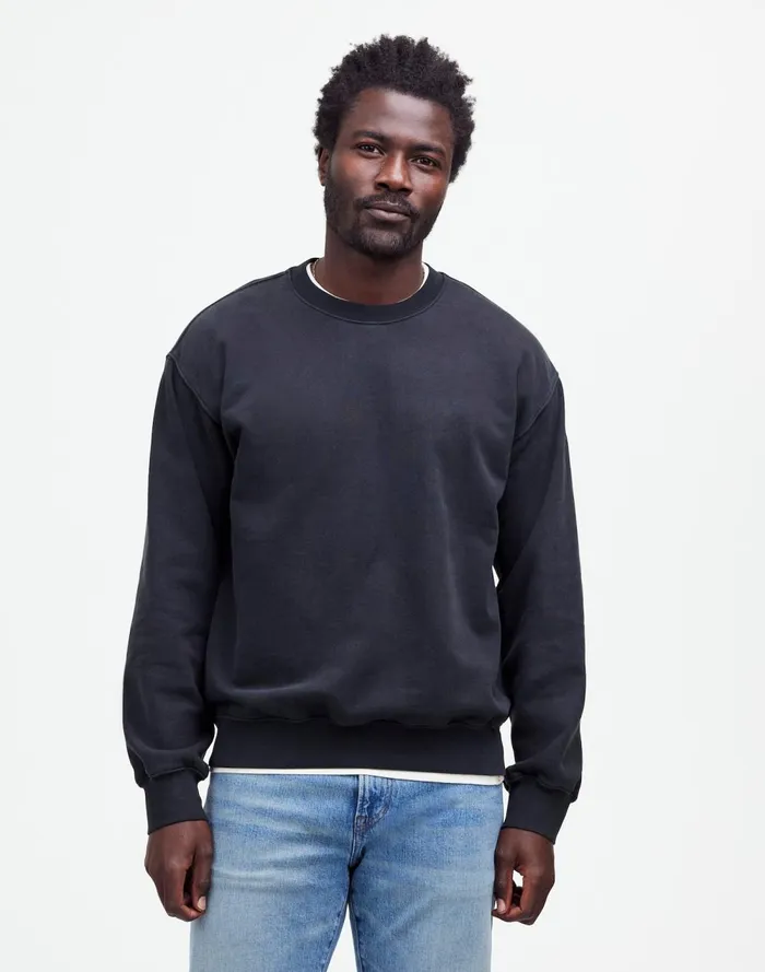 Men Hoodies and Sweatshirts Madewell The McCarren Midweight Crewneck Sweatshirt True Black Men Hoodies and Sweatshirts Madewell The McCarren Midweight Crewneck Sweatshirt True Black