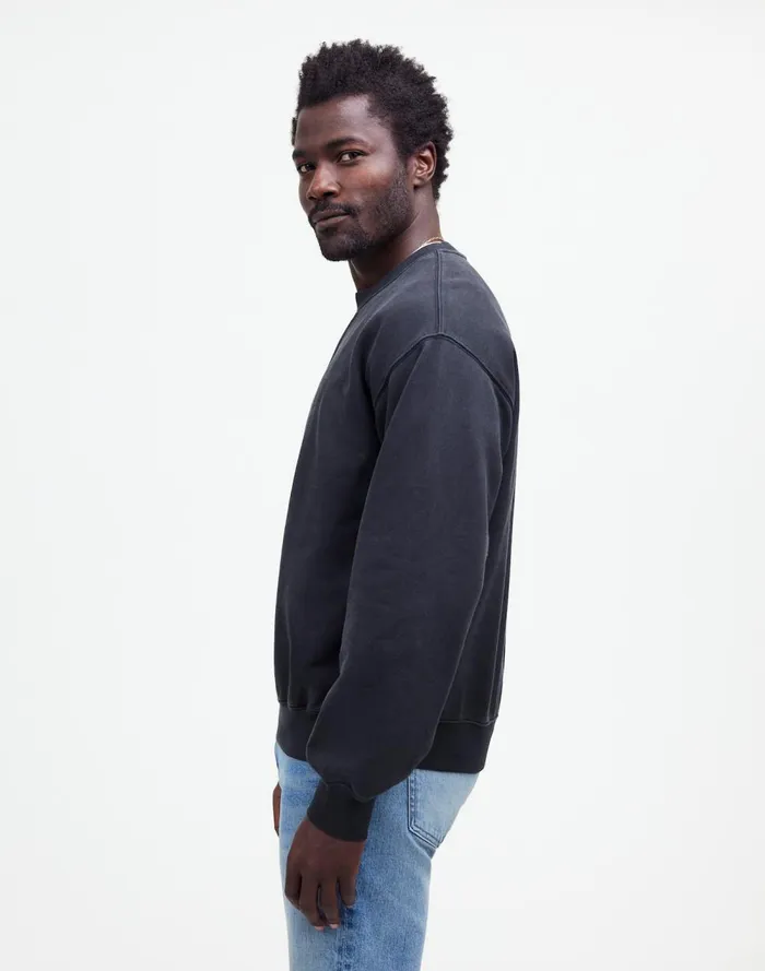 Men Hoodies and Sweatshirts Madewell The McCarren Midweight Crewneck Sweatshirt True Black