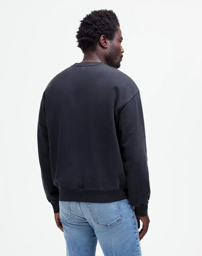 Men Hoodies and Sweatshirts Madewell The McCarren Midweight Crewneck Sweatshirt True Black
