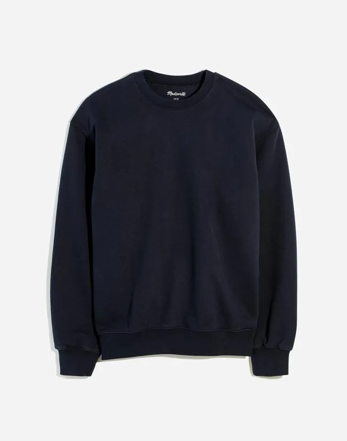 Men Hoodies and Sweatshirts Madewell The McCarren Midweight Crewneck Sweatshirt True Black