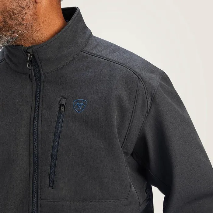 Men Jackets and Vests Ariat Logo 20 Patriot Softshell Water Resistant Jacket Charcoal