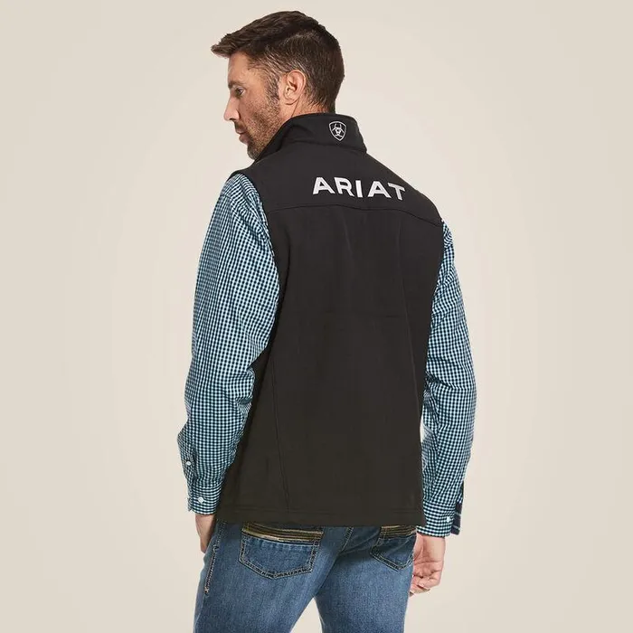 Men Jackets and Vests Ariat Logo 20 Softshell Vest Black Men Jackets and Vests Ariat Logo 20 Softshell Vest Black