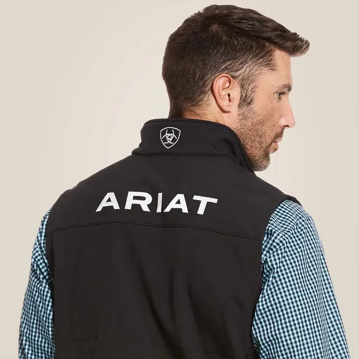 Men Jackets and Vests Ariat Logo 20 Softshell Vest Black Men Jackets and Vests Ariat Logo 20 Softshell Vest Black