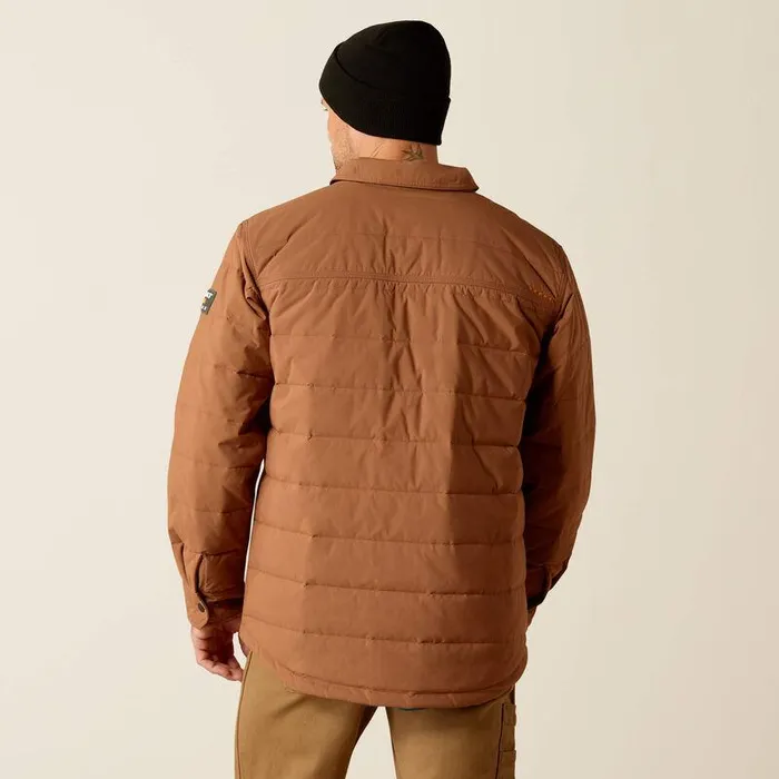 Men Jackets and Vests Ariat Rebar Cordura Ripstop Insulated Shirt Jacket Aztec
