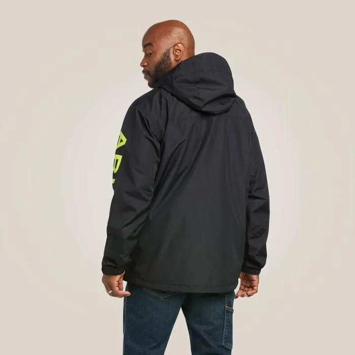 Men Jackets and Vests Ariat Rebar Stormshell Logo Waterproof Jacket Blackandlime Men Jackets and Vests Ariat Rebar Stormshell Logo Waterproof Jacket Blackandlime