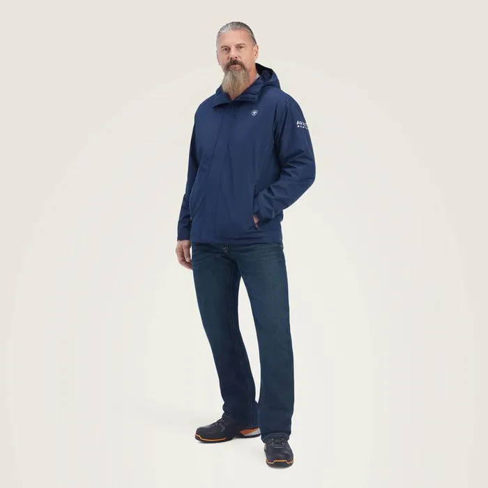 Men Jackets and Vests Ariat Rebar Stormshell Waterproof Jacket Navy Men Jackets and Vests Ariat Rebar Stormshell Waterproof Jacket Navy