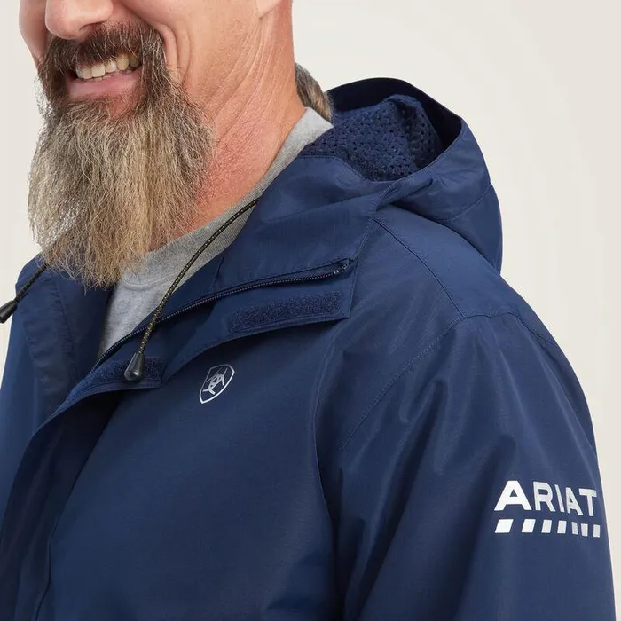Men Jackets and Vests Ariat Rebar Stormshell Waterproof Jacket Navy Men Jackets and Vests Ariat Rebar Stormshell Waterproof Jacket Navy