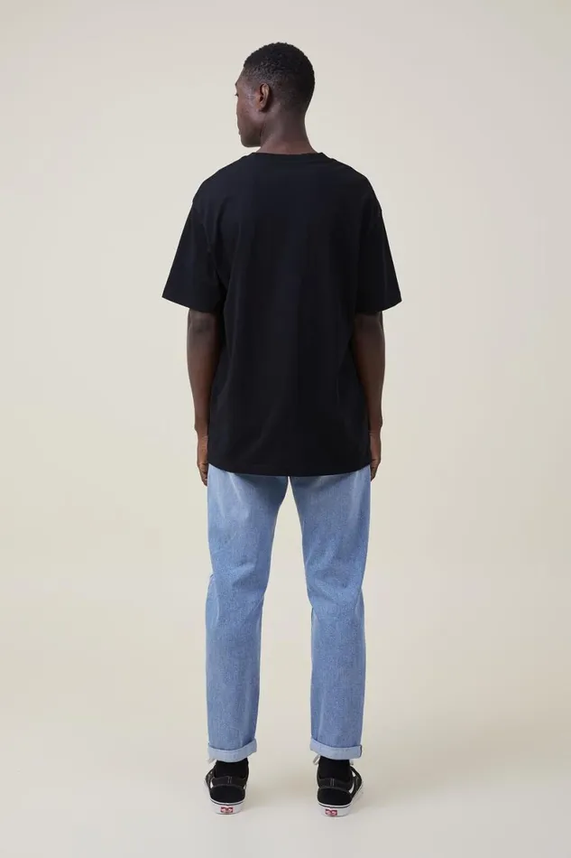 Men Jeans Cotton On Relaxed Tapered Jean Surf Blue Ripped