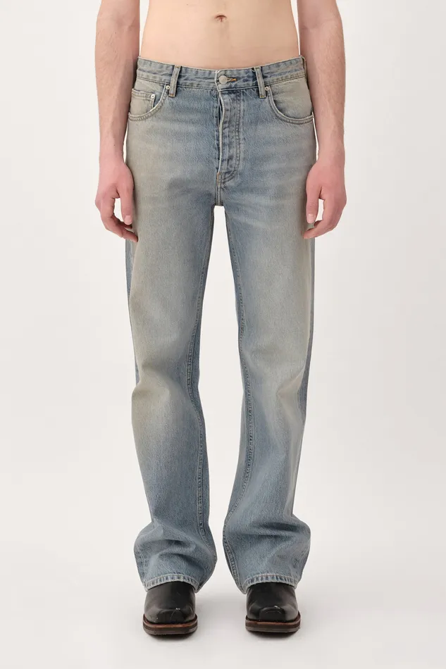 Men Jeans Wonhundred Genoa Coated Denim 8211 Coated Blue