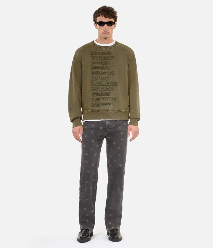 Men Khaki Patch Sweatshirt THE KOOPLES Sweatshirts and Sweatpants