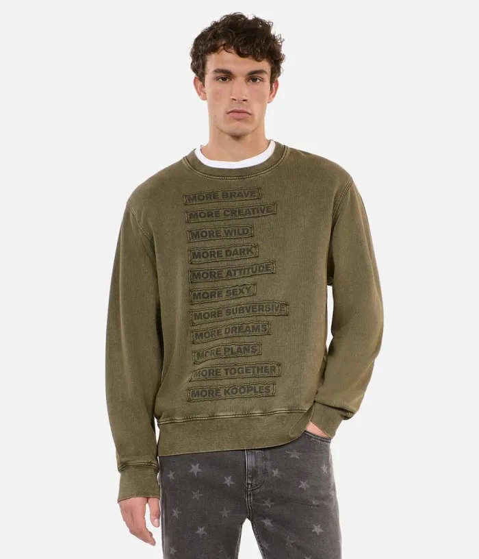 Men Khaki Patch Sweatshirt THE KOOPLES Sweatshirts and Sweatpants