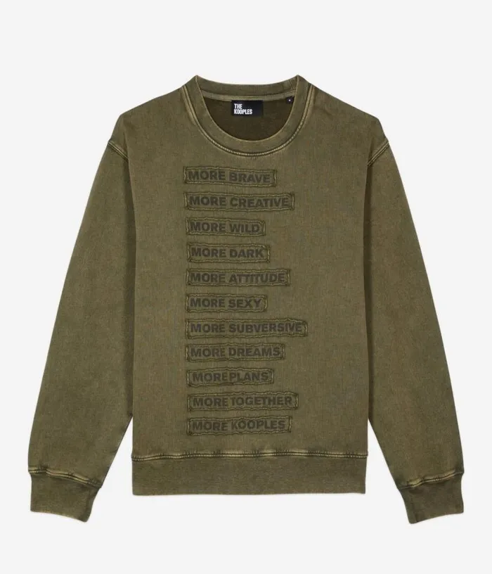 Men Khaki Patch Sweatshirt THE KOOPLES Sweatshirts and Sweatpants