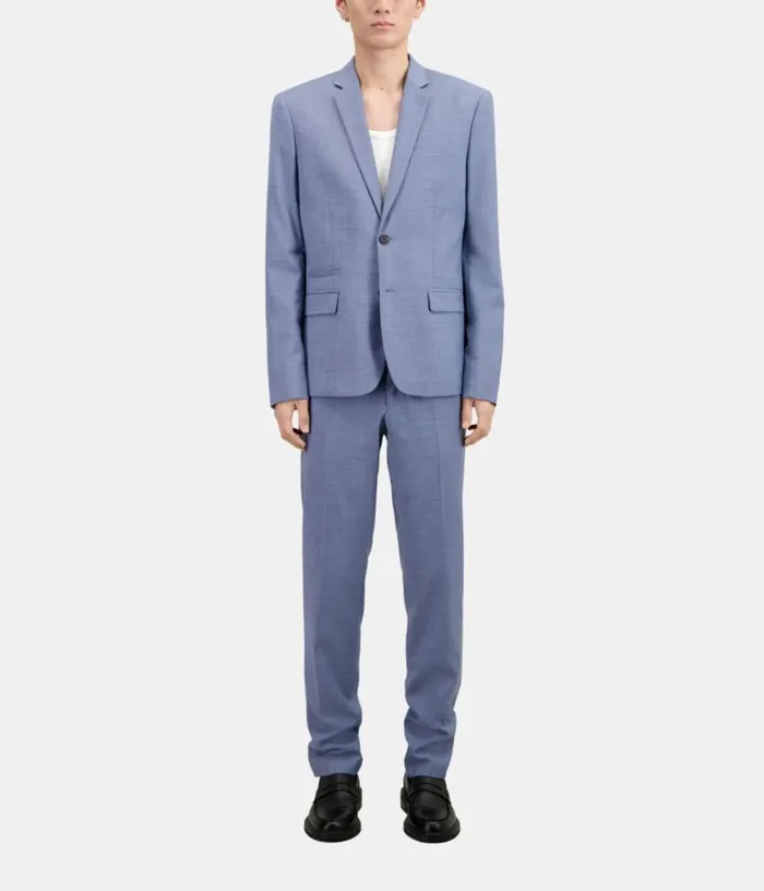 Men Light Blue Wool Suit Jacket THE KOOPLES Blazers and Suits