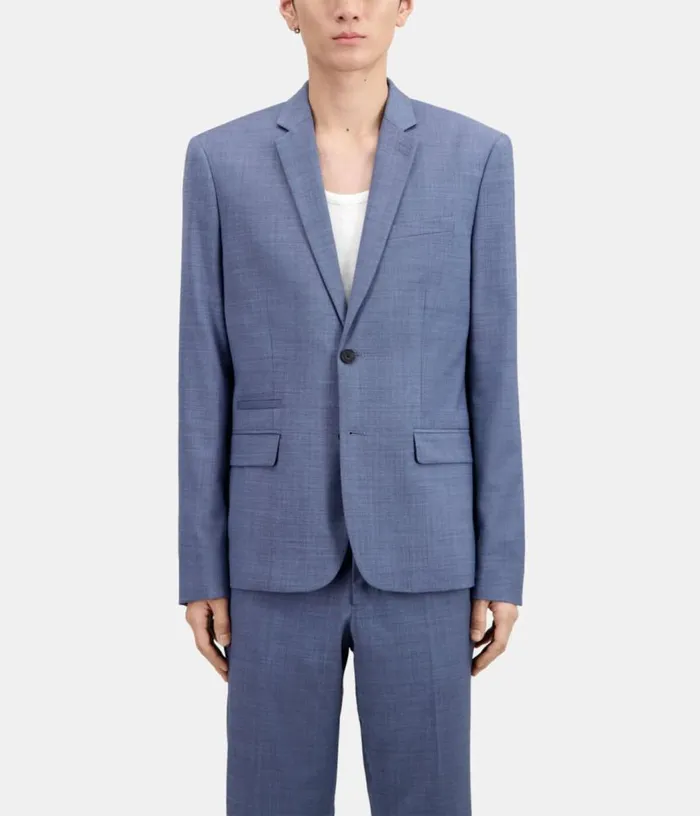 Men Light Blue Wool Suit Jacket THE KOOPLES Blazers and Suits