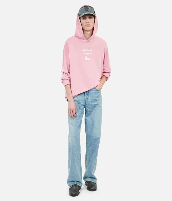 Men Longsleeved Pink Hooded Locations Serigraphy Tshirt THE KOOPLES Tshirts