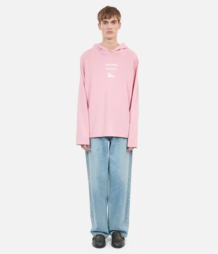 Men Longsleeved Pink Hooded Locations Serigraphy Tshirt THE KOOPLES Tshirts