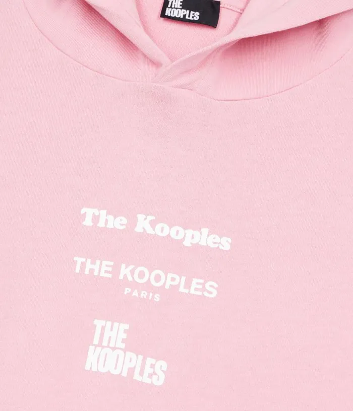Men Longsleeved Pink Hooded Locations Serigraphy Tshirt THE KOOPLES Tshirts
