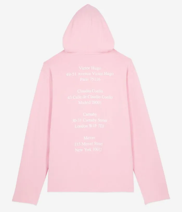 Men Longsleeved Pink Hooded Locations Serigraphy Tshirt THE KOOPLES Tshirts