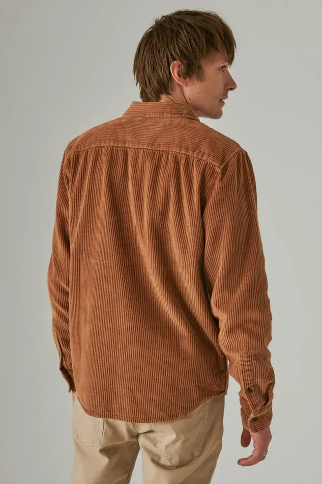 Men Lucky Brand ButtonDowns Corduroy Utility Long Sleeve Shirt Thrush